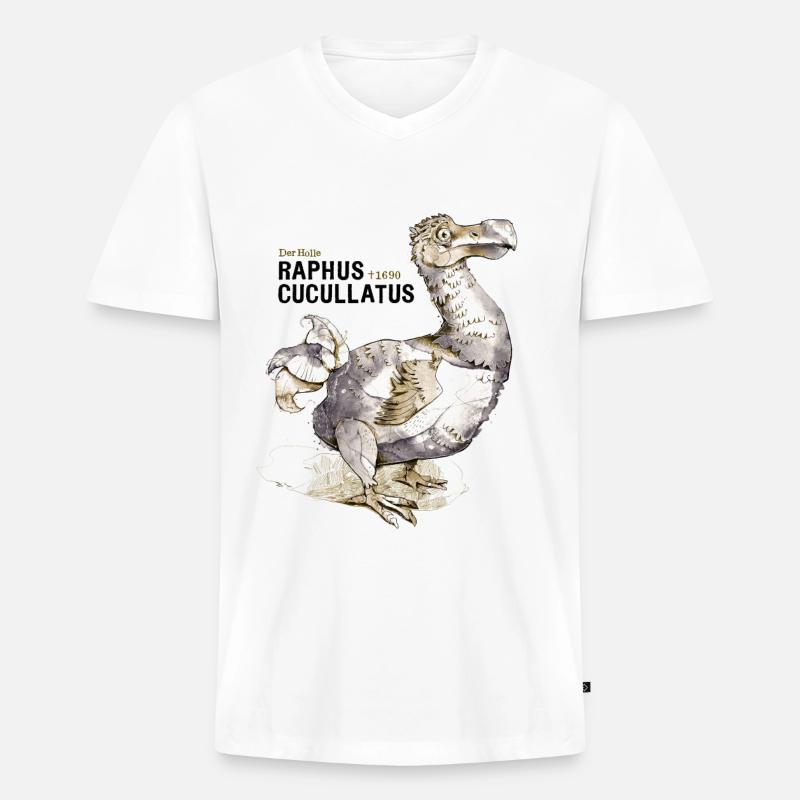 Dodo - Männer Premium Bio T-Shirt mit V-Ausschnitt - Weiß