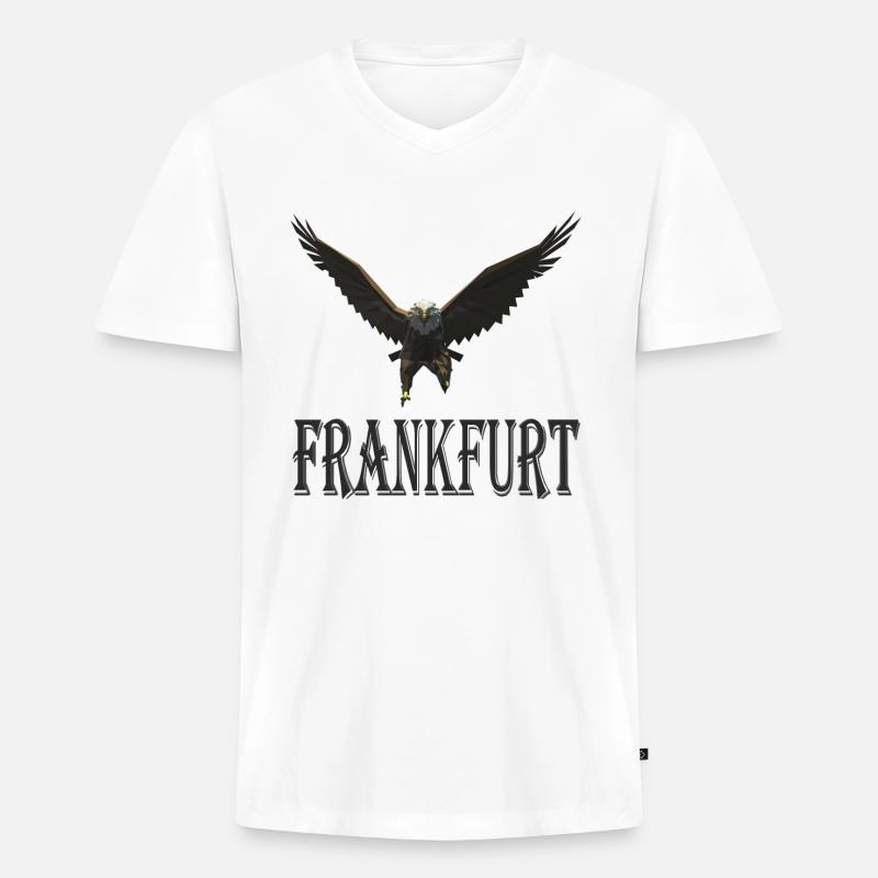 Frankfurt Design - Männer Premium Bio T-Shirt mit V-Ausschnitt - Weiß