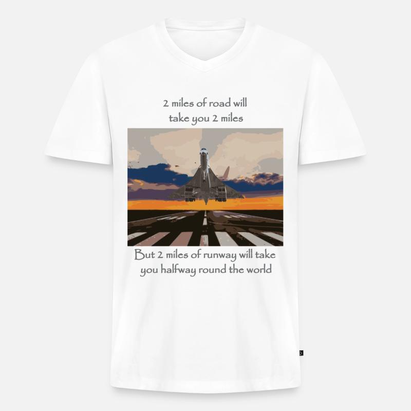 2 Miles - Männer Premium Bio T-Shirt mit V-Ausschnitt - Weiß