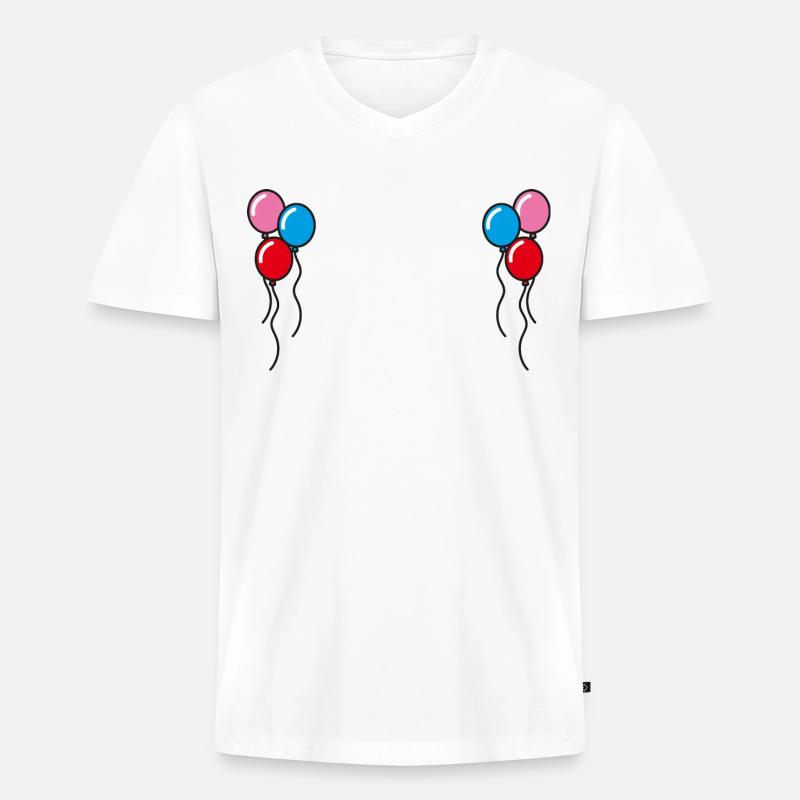 Luftballons Geschenkidee - Männer Premium Bio T-Shirt mit V-Ausschnitt - Weiß