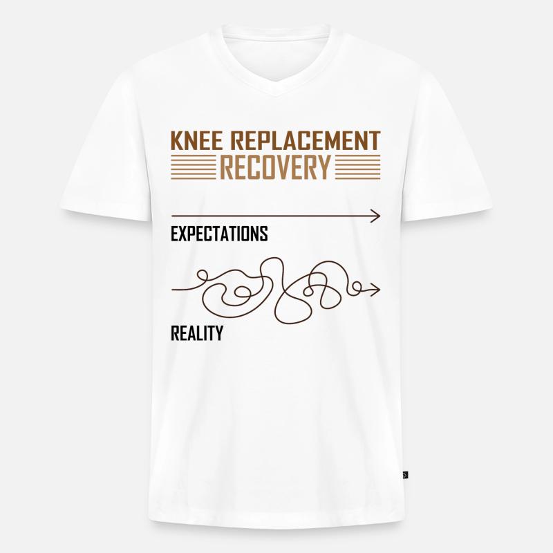 Knee Replacement Recovery - Männer Premium Bio T-Shirt mit V-Ausschnitt - Weiß