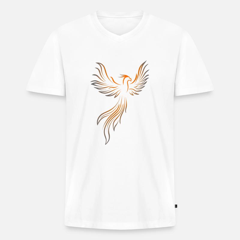 Feuervogel Phoenix - Männer Premium Bio T-Shirt mit V-Ausschnitt - Weiß