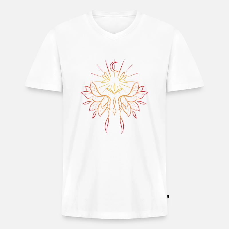 Bunte ornamentale Komposition - Männer Premium Bio T-Shirt mit V-Ausschnitt - Weiß