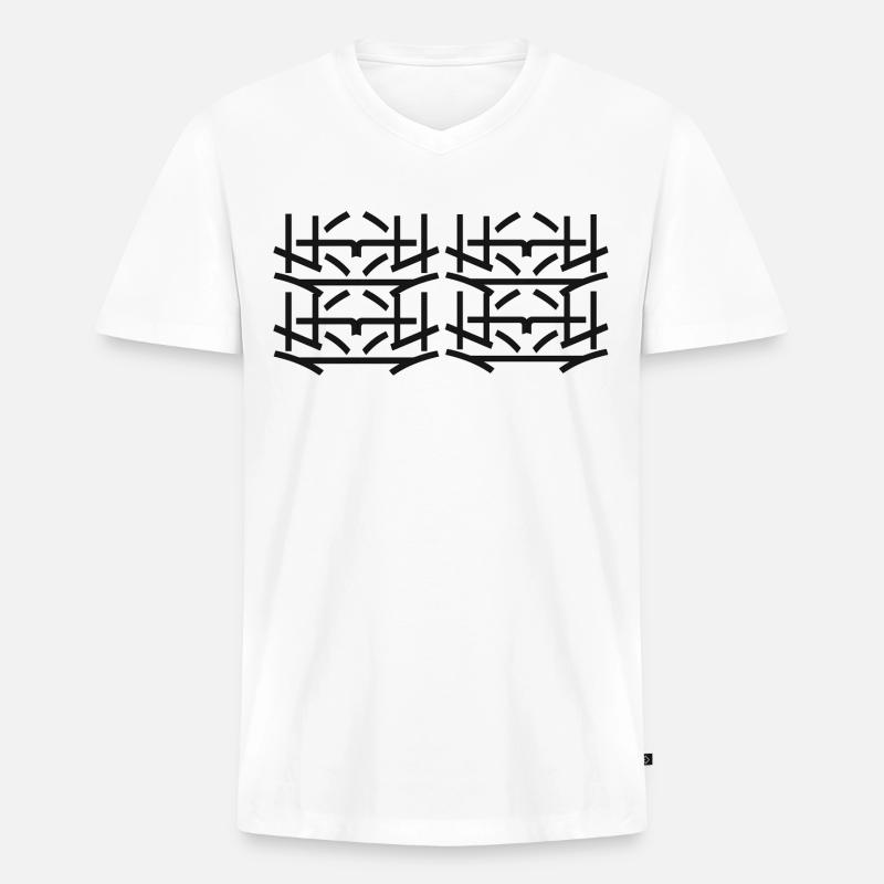 Einzigartiger Stil - Männer Premium Bio T-Shirt mit V-Ausschnitt - Weiß