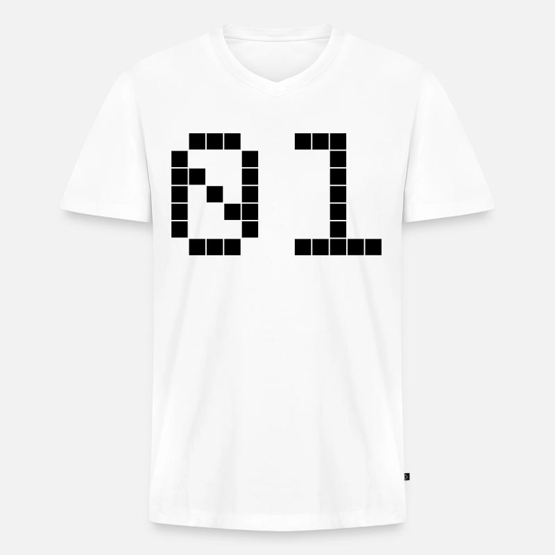 01 - Team - Crew - Männer Premium Bio T-Shirt mit V-Ausschnitt - Weiß
