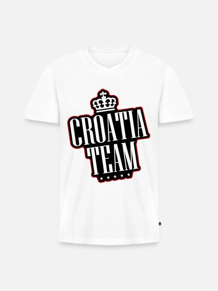 Croatia Team - Men's Premium Organic T-shirt with V-neck - white