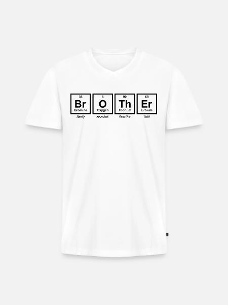 Funny Big Brother Periodic Table - Men's Premium Organic T-shirt with V-neck - white