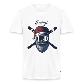Ischgl Ski Sknowboard - Männer Premium Bio T-Shirt mit V-Ausschnitt - Weiß - Vorne - Nico (187cm)