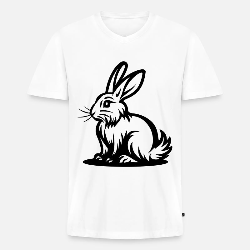 Easter Bunny Icon Easter - Men's Premium Organic T-shirt with V-neck - white