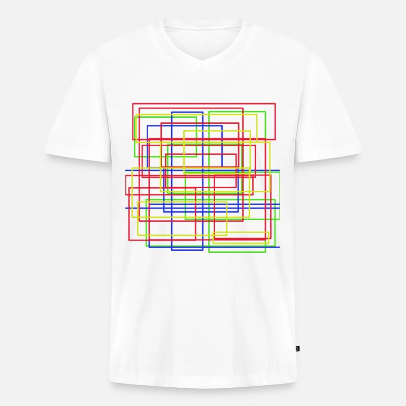 moderne Kunst - Männer Premium Bio T-Shirt mit V-Ausschnitt - Weiß