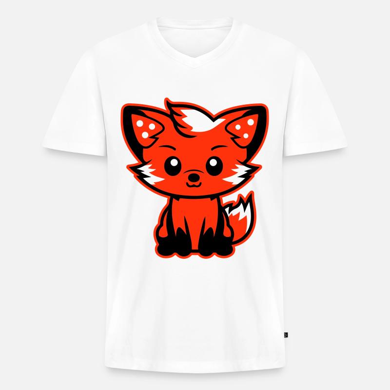 Fox Comic - Men's Premium Organic T-shirt with V-neck - white