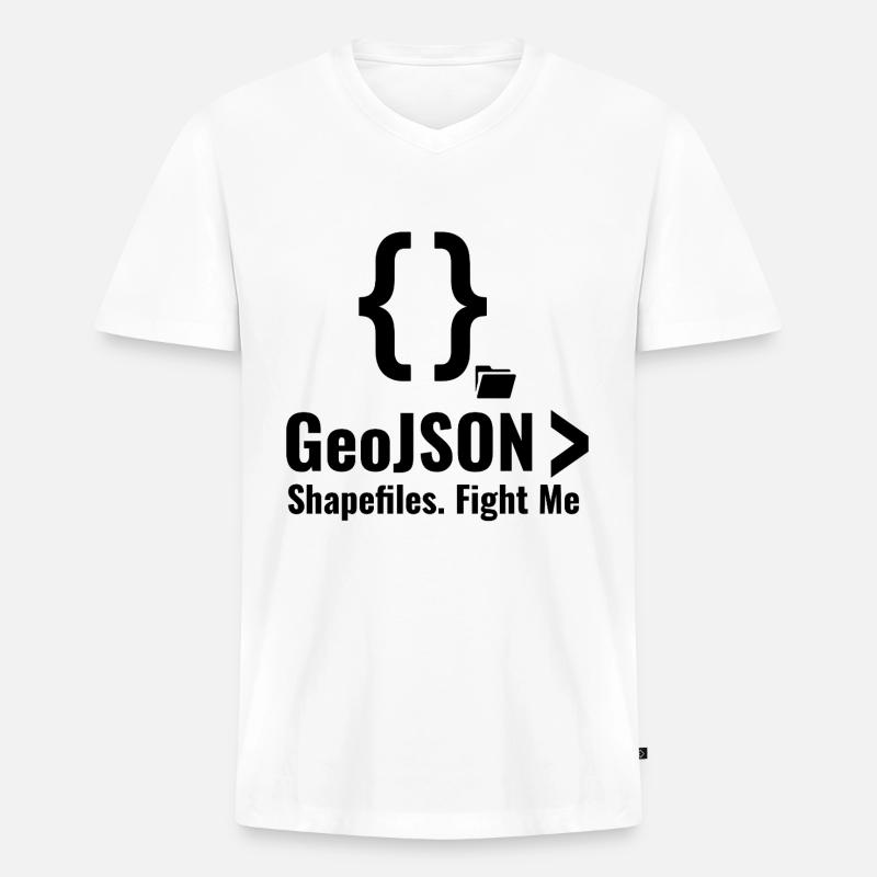 Debatte über GeoJSON-Shapefiles GIS-Datenformat - Männer Premium Bio T-Shirt mit V-Ausschnitt - Weiß