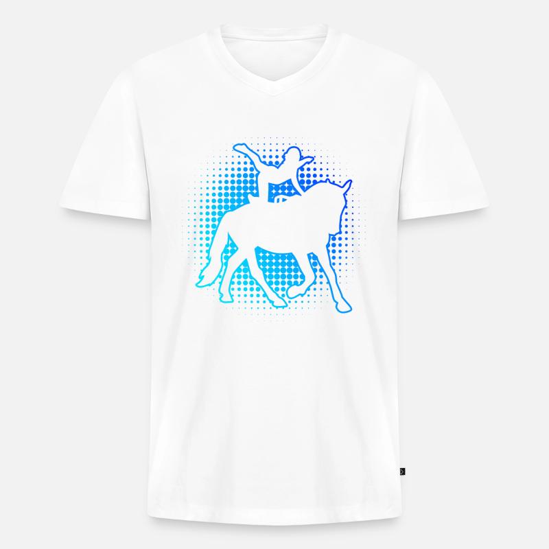 Herren Pferdeperformance Körperbeherrschung - Männer Premium Bio T-Shirt mit V-Ausschnitt - Weiß
