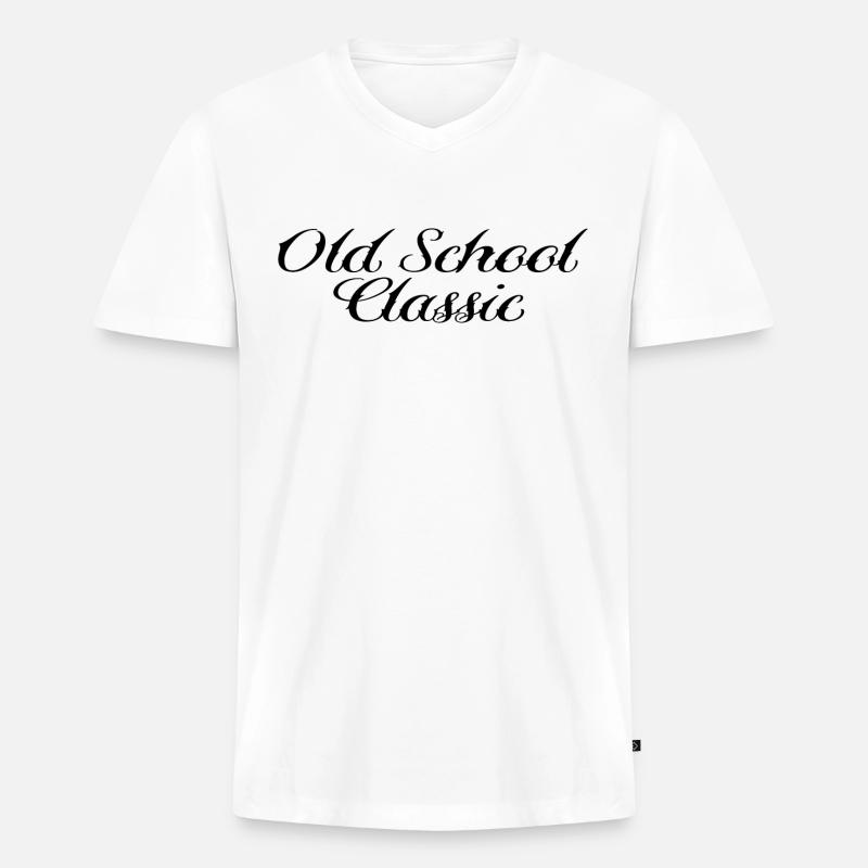 Old School classic Basic Design - Men's Premium Organic T-shirt with V-neck - white