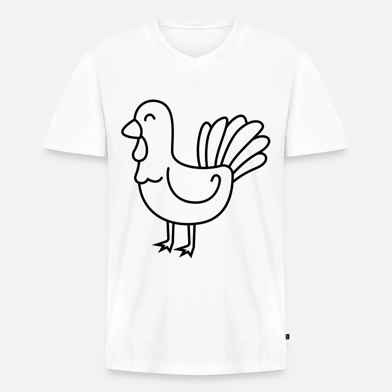 Truthan Comic Tier - Männer Premium Bio T-Shirt mit V-Ausschnitt - Weiß