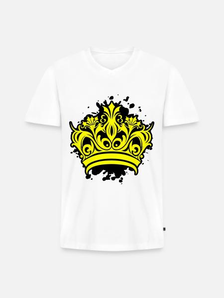 Crown Symbol Blobs - Men's Premium Organic T-shirt with V-neck - white