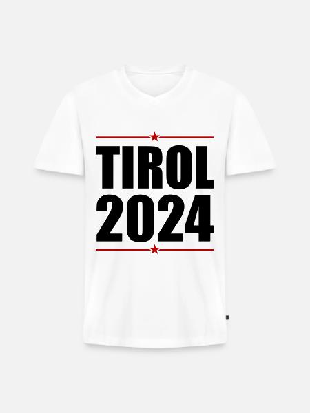 Tyrol 2024 - Men's Premium Organic T-shirt with V-neck - white