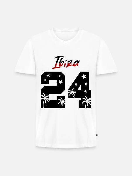 Ibiza 24 - Men's Premium Organic T-shirt with V-neck - white