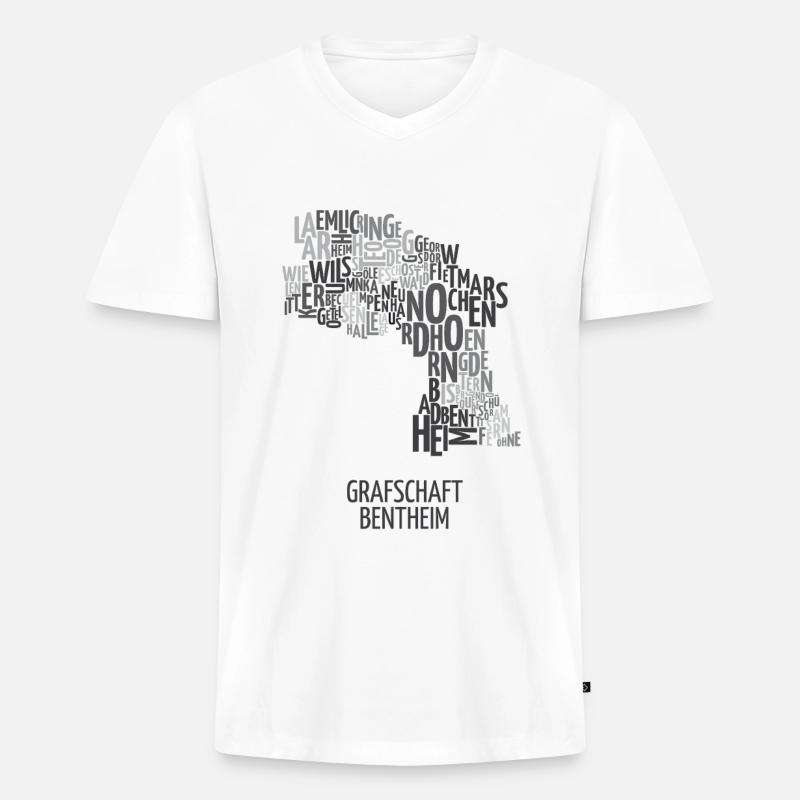 Grafschaft Bentheim TShirt Geschenk - Männer Premium Bio T-Shirt mit V-Ausschnitt - Weiß
