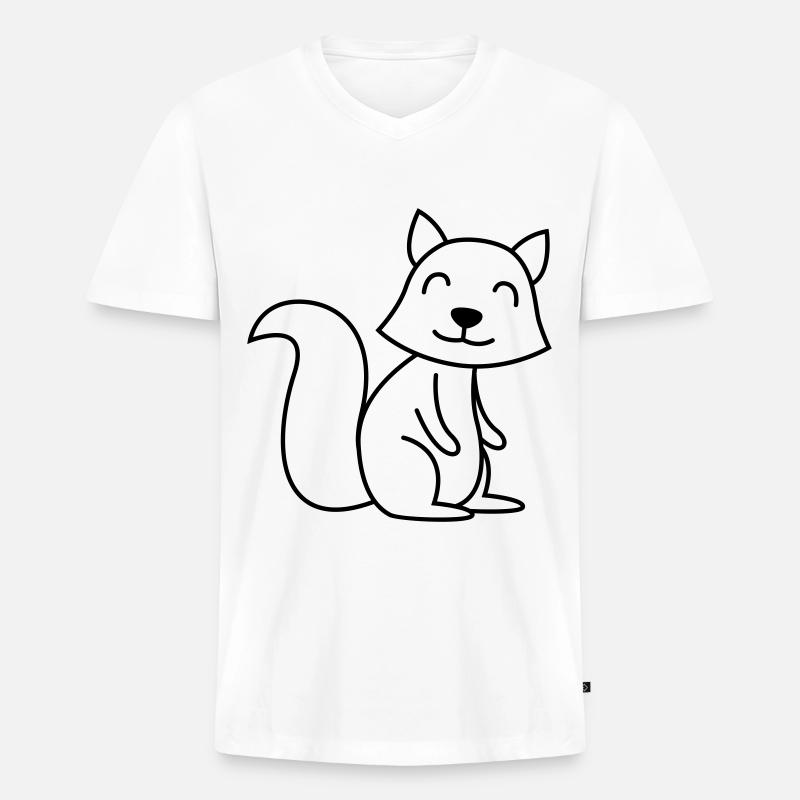 Stinker Comic Tier - Männer Premium Bio T-Shirt mit V-Ausschnitt - Weiß