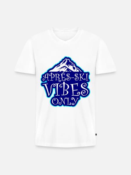 Après-ski vibes only - Men's Premium Organic T-shirt with V-neck - white