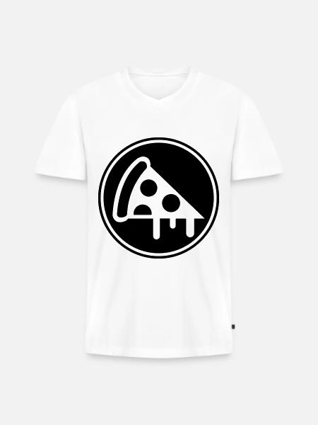 Pizza Icon Silhouette - Men's Premium Organic T-shirt with V-neck - white