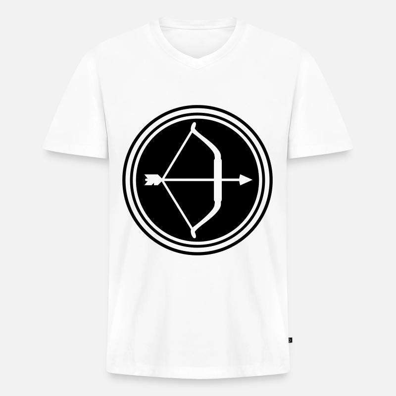 Pfeil und Bogen - Männer Premium Bio T-Shirt mit V-Ausschnitt - Weiß