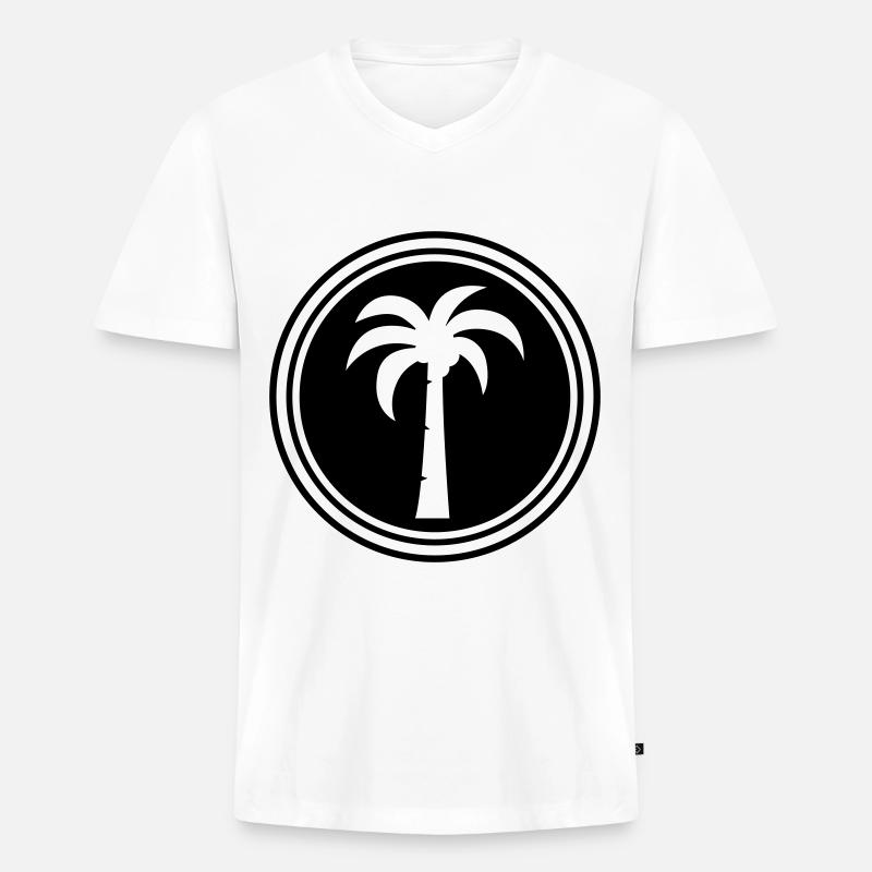 palme symbol - Männer Premium Bio T-Shirt mit V-Ausschnitt - Weiß