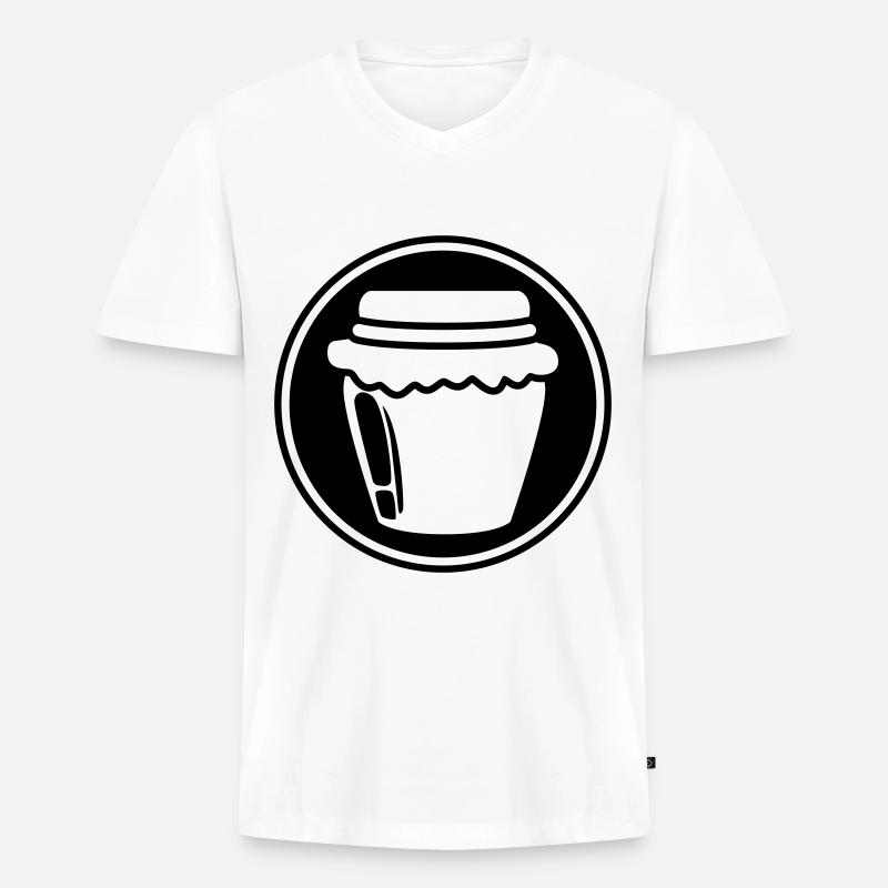 Honig Marmelade symbol - Männer Premium Bio T-Shirt mit V-Ausschnitt - Weiß