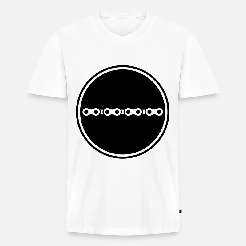 Fahrrad Kette - Männer Premium Bio T-Shirt mit V-Ausschnitt - Weiß
