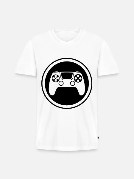 Gamepad Symbol Controller - Men's Premium Organic T-shirt with V-neck - white