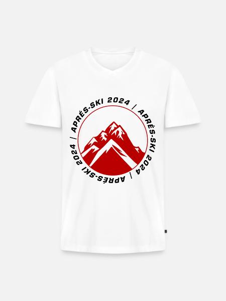 Après Ski 2024 - Men's Premium Organic T-shirt with V-neck - white