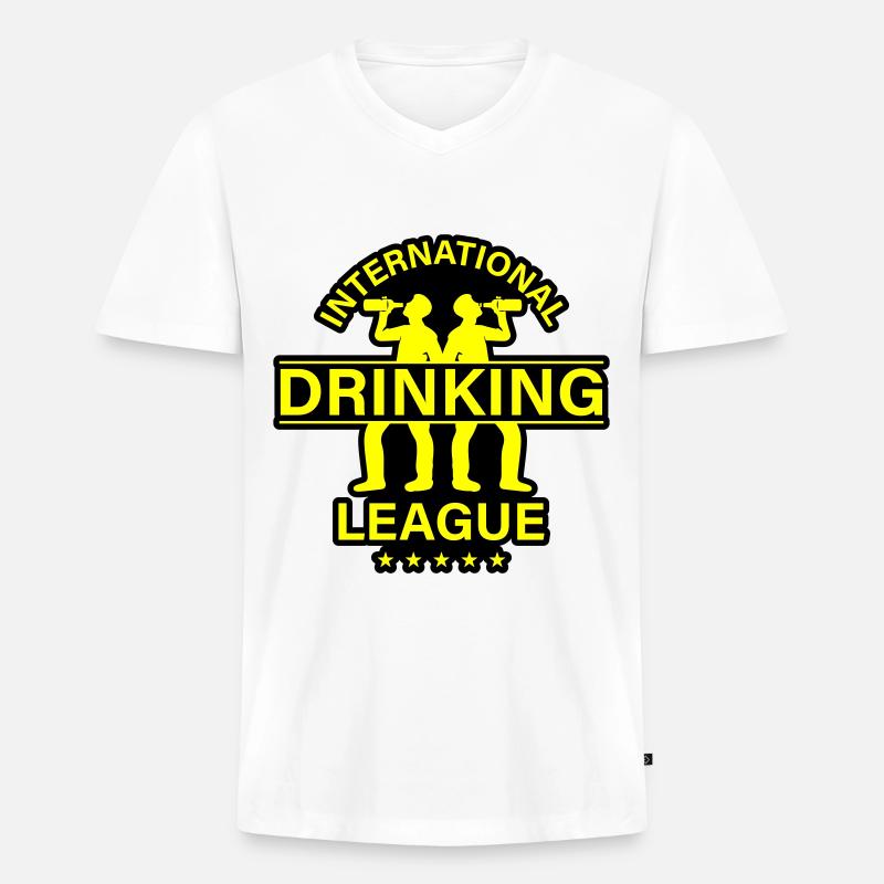 International Drinking Spruch - Männer Premium Bio T-Shirt mit V-Ausschnitt - Weiß