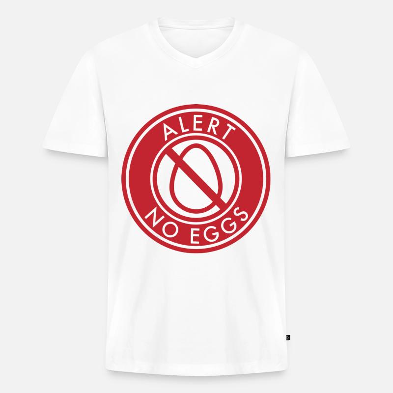 Ei-Alarm Geschenk Ei Eier - Männer Premium Bio T-Shirt mit V-Ausschnitt - Weiß