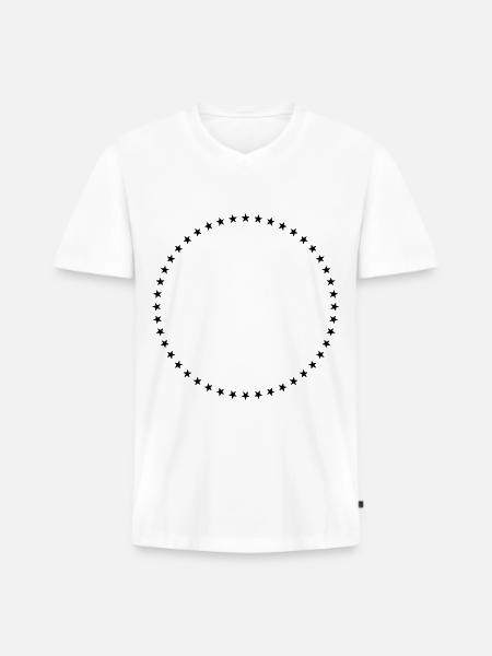 Star Circle Geometry - Men's Premium Organic T-shirt with V-neck - white