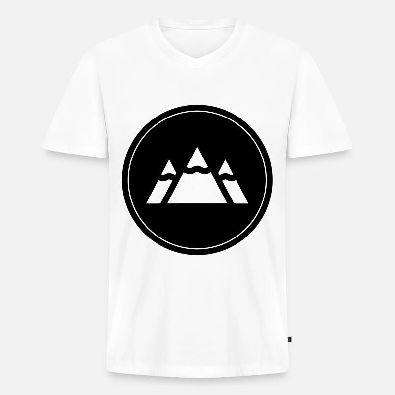 Berge - Männer Premium Bio T-Shirt mit V-Ausschnitt - Weiß