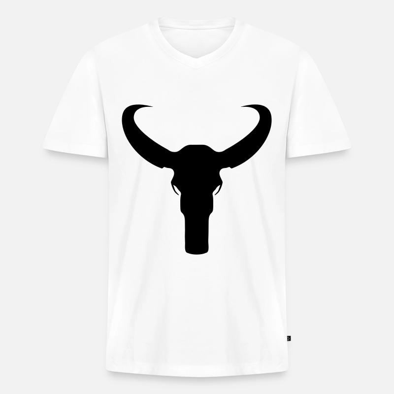 Bulle Skelett - Männer Premium Bio T-Shirt mit V-Ausschnitt - Weiß