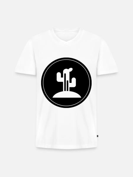 Cactus plant - Men's Premium Organic T-shirt with V-neck - white