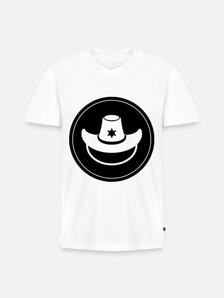 cowboy head western - Men's Premium Organic T-shirt with V-neck - white