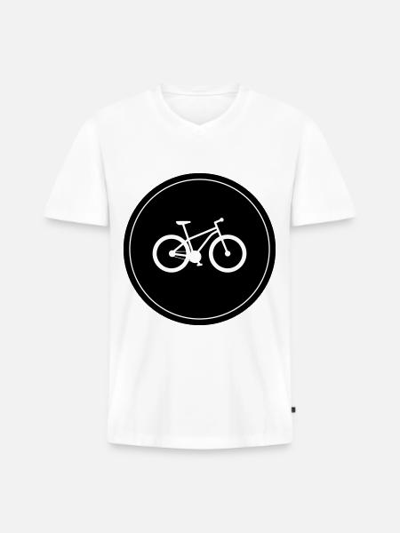 Cycling - Men's Premium Organic T-shirt with V-neck - white