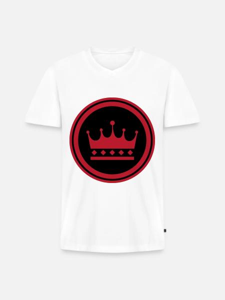 Crown Symbol - Men's Premium Organic T-shirt with V-neck - white