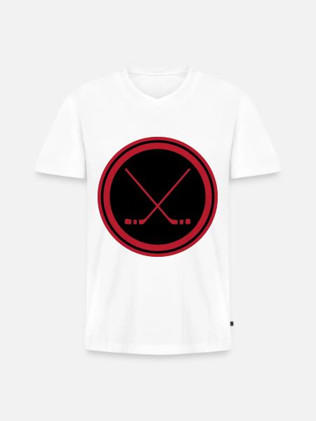 Ice hockey sticks - Men's Premium Organic T-shirt with V-neck - white