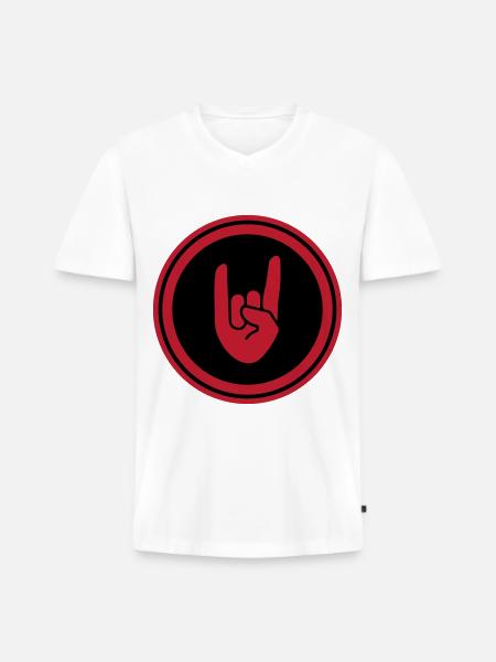 Party Hand Symbol - Men's Premium Organic T-shirt with V-neck - white