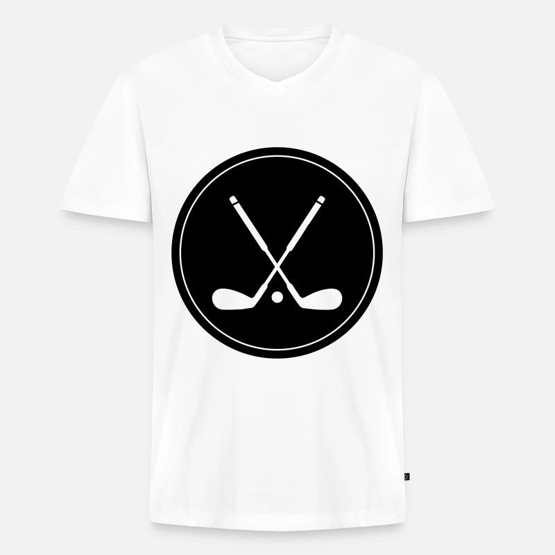 Golf symbol - Männer Premium Bio T-Shirt mit V-Ausschnitt - Weiß