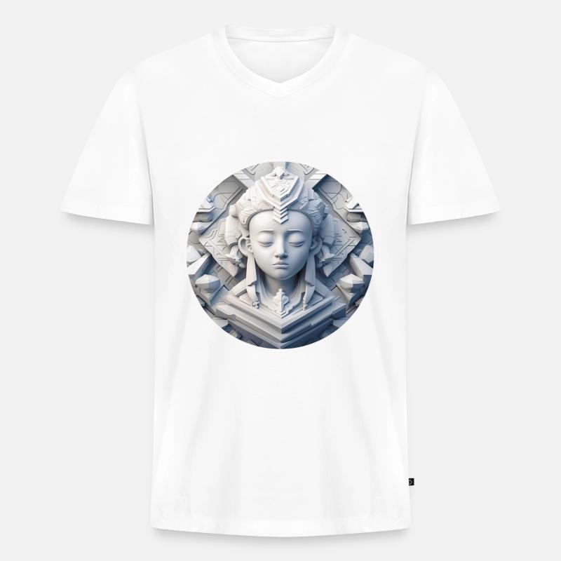 Mind 01 - Männer Premium Bio T-Shirt mit V-Ausschnitt - Weiß