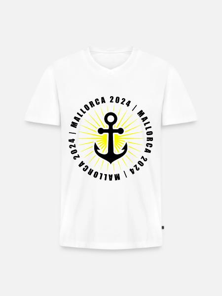 Mallorca 2024 holiday - Men's Premium Organic T-shirt with V-neck - white