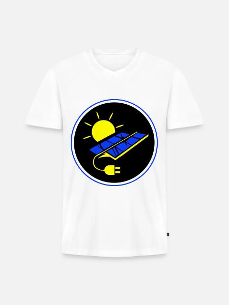 Photovoltaic system symbol solar energy - Men's Premium Organic T-shirt with V-neck - white