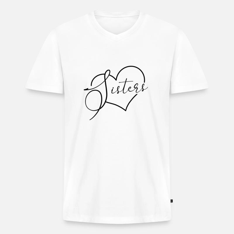 Sisters - Männer Premium Bio T-Shirt mit V-Ausschnitt - Weiß