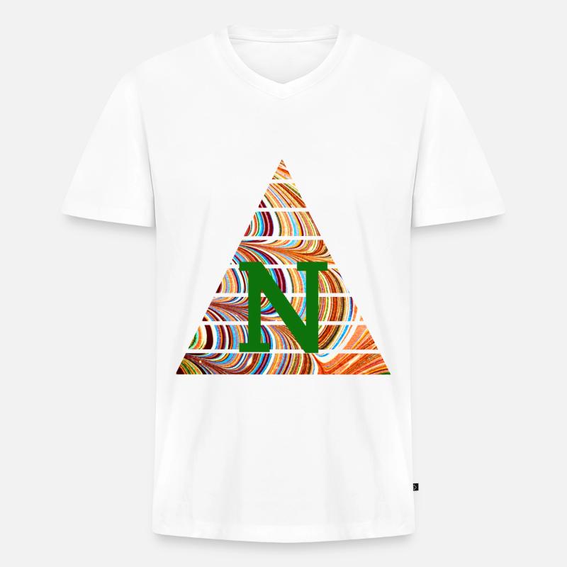 dreieck e 56 n - Männer Premium Bio T-Shirt mit V-Ausschnitt - Weiß