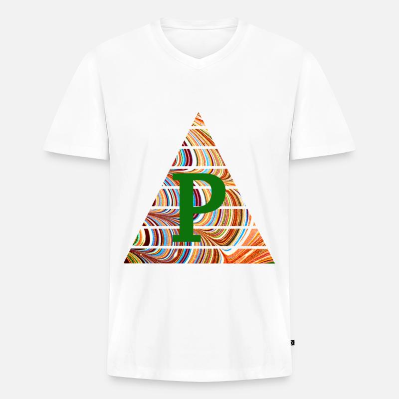 Triangle E 56 P - Men's Premium Organic T-shirt with V-neck - white